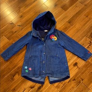 Hanna Andersson Denim rain jacket Girls size 6/7